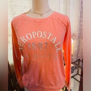 Aeropostale 1987 Coral Long Sleeve Graphic Tee